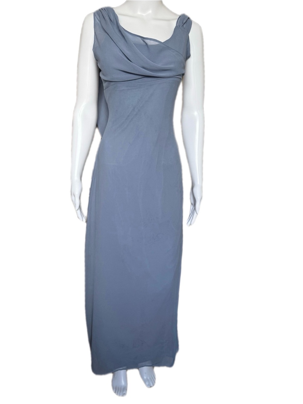 Sleeveless Draped Maxi Dress in Slate Blue